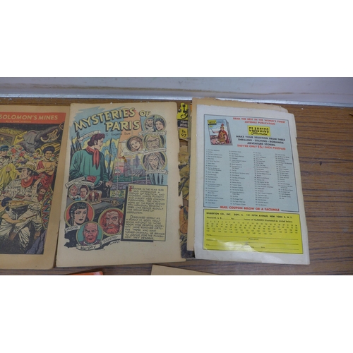 5088A - A collection of vintage comics and magazines featuring classics illustrated, Mysteries of Paris, The... 