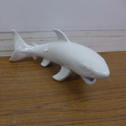 5089 - Two ceramic decorative circling sharks