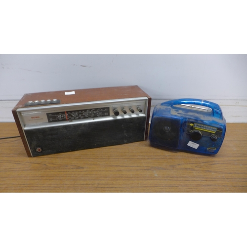 5093 - A vintage Bush type VHF 102 AC receiver radio and a Free Play solar powered radio