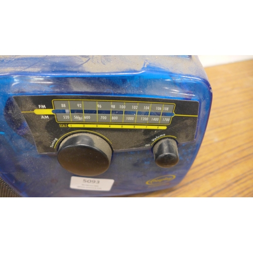 5093 - A vintage Bush type VHF 102 AC receiver radio and a Free Play solar powered radio