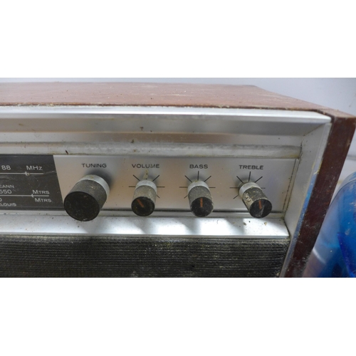 5093 - A vintage Bush type VHF 102 AC receiver radio and a Free Play solar powered radio