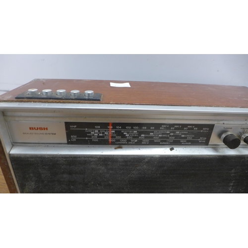 5093 - A vintage Bush type VHF 102 AC receiver radio and a Free Play solar powered radio