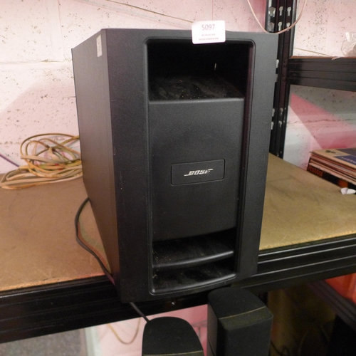 5097 - A Bose PS28 powered Sub woofer with 2 speakers