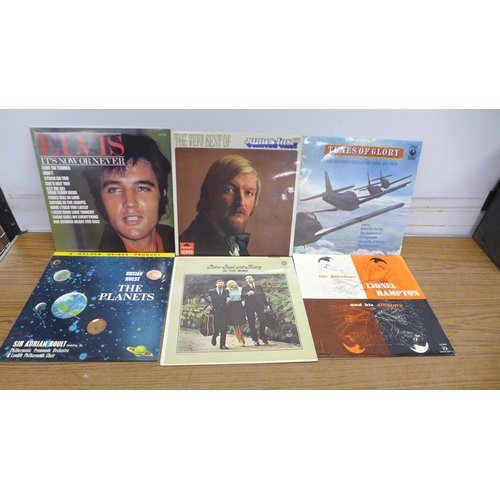 5104 - A large quantity of LP records including Jim Reeves, London Phil Harmonic, Elvis Presley, Neil Diamo... 