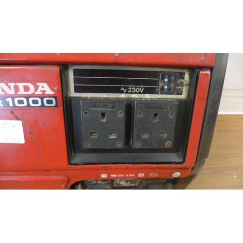 5153A - A Honda EX1000 petrol driven generator *This lot is a Police Repossession