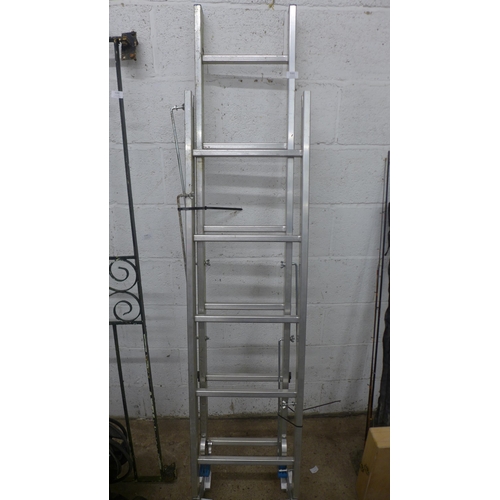 5161 - A set of six rung aluminium ladders and a set of aluminium telescopic ladders