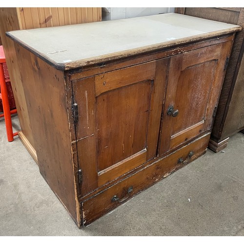 249 - A Victorian pine two door pantry cupboard