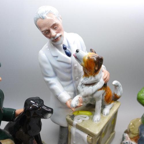 2001 - Three Royal Doulton figures; A Good Catch, The Gamekeeper and Thanks Doc!