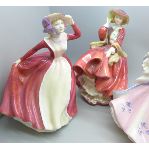 2003 - Four Royal Doulton figures, Mary, The Polka, Rebecca and Top o' the Hill, hill a/f