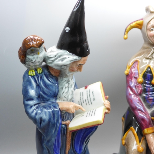 2006 - Two Royal Doulton figures, The Wizard and The Jester