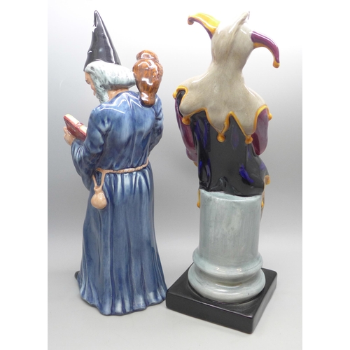 2006 - Two Royal Doulton figures, The Wizard and The Jester