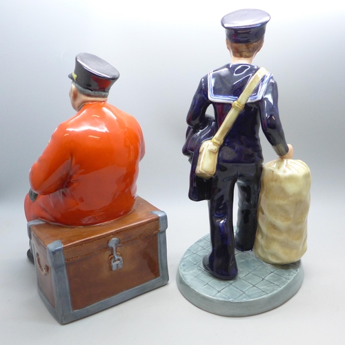 2014 - Two Royal Doulton figures, limited edition Sailor, 536/2,500, and Past Glory