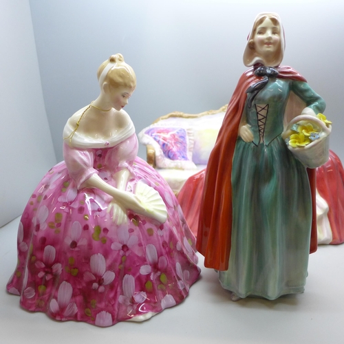 2015 - Three Royal Doulton figures, Victoria, Jean, HN2032, and Belle O' the Ball