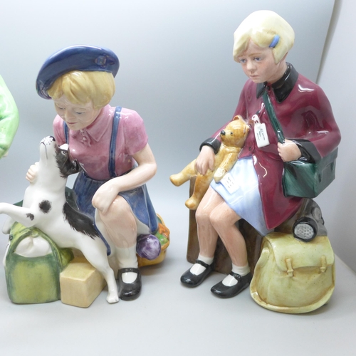 2016 - Four Royal Doulton limited edition figures; The Boy Evacuee, The Girl Evacuee, Welcome Home and The ... 