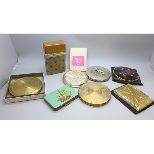 2024 - Five compacts including Stratton and a Gucci cigarette packet case