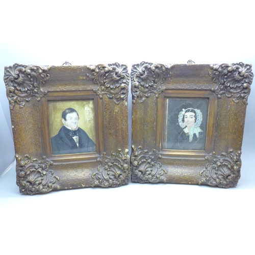 2027 - A pair of Victorian portraits, framed, frames 17.5cm wide