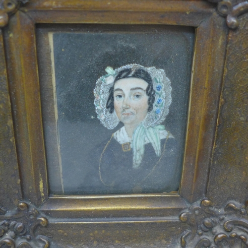 2027 - A pair of Victorian portraits, framed, frames 17.5cm wide