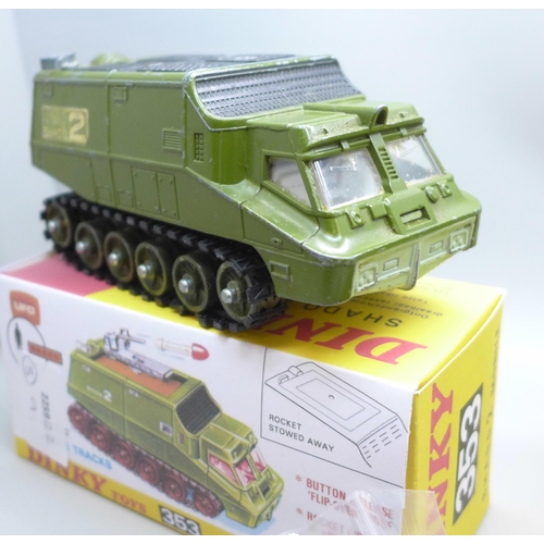 2042 - Three Dinky Toys models, two with reproduction boxes, comprises Berliet missile launcher, (620), Sha... 