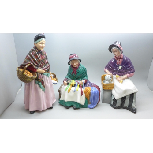 2043 - Three Royal Doulton figures; The Orange Lady, HN1759, Silks and Ribbons and New Companions