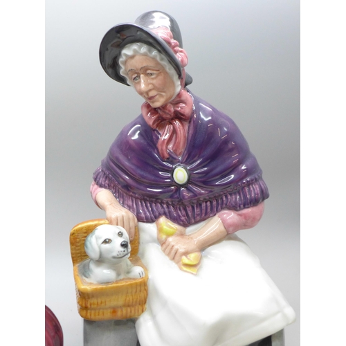 2043 - Three Royal Doulton figures; The Orange Lady, HN1759, Silks and Ribbons and New Companions