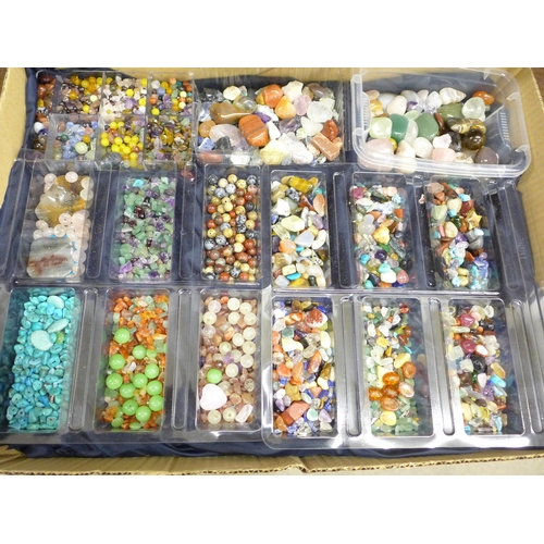 2064 - A large collection of semi-precious stones and beads to be strung