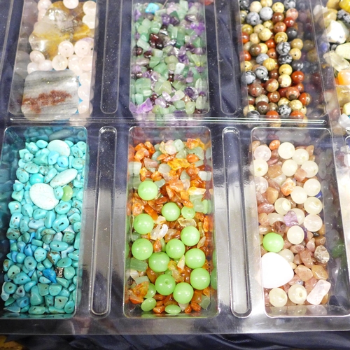 2064 - A large collection of semi-precious stones and beads to be strung