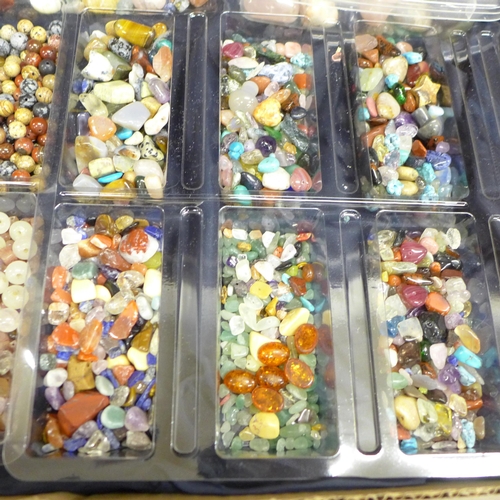 2064 - A large collection of semi-precious stones and beads to be strung