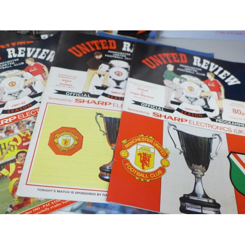 2078 - Football programmes; Manchester United in Europe, 1960s onwards, home and away games, including 1968... 