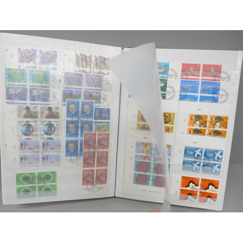 2086 - Stamps; fine used Switzerland stamps mainly in blocks of four