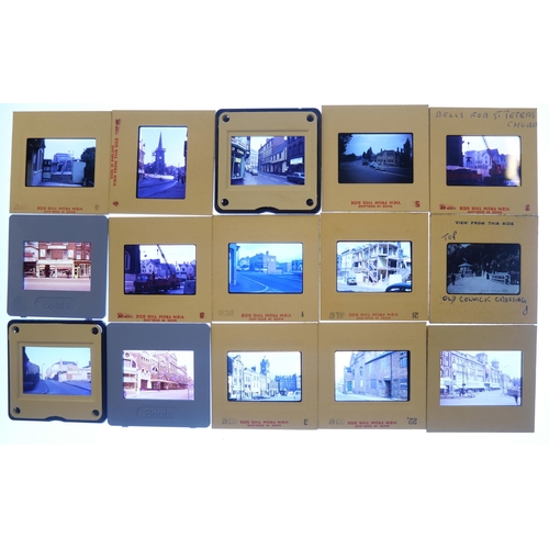 2114 - A collection of mid 20th Century Nottingham scenes photographic slides, two slide viewers, a 3-D Vie... 