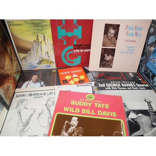 2116 - A collection of approximately 90 Jazz vinyl LP records to include Buddy Tate, Dick Morrisey, Howard ... 