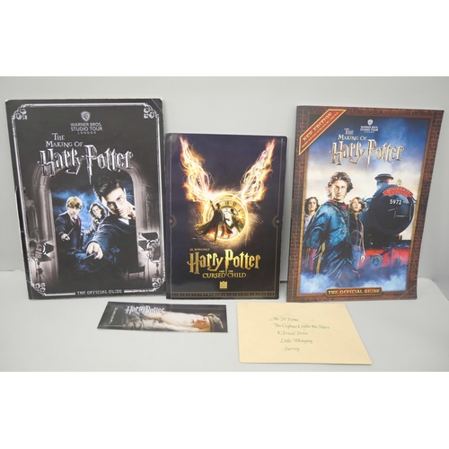 2124 - Four Harry Potter first edition books, plus seven other J K Rowling books and a folder of Harry Pott... 