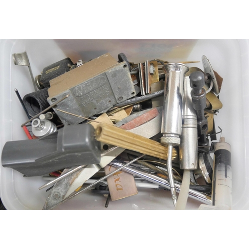 2138 - Assorted watchmakers tools comprising of files, screwdrivers, scalpel set, and more, together with a... 