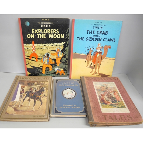 2145 - A collection of books to include Hergé's The Adventures of Tintin: The Crab with The Golden Claws pu... 