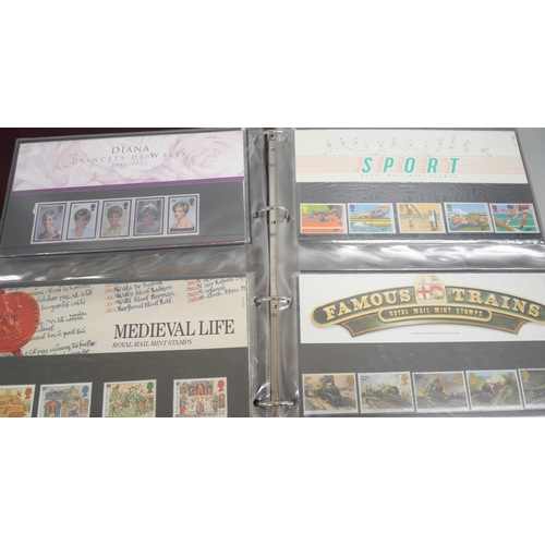 2146 - Stamps; An album of British Royal Mail presentation packs forty-eight in total. Examples include Bri... 