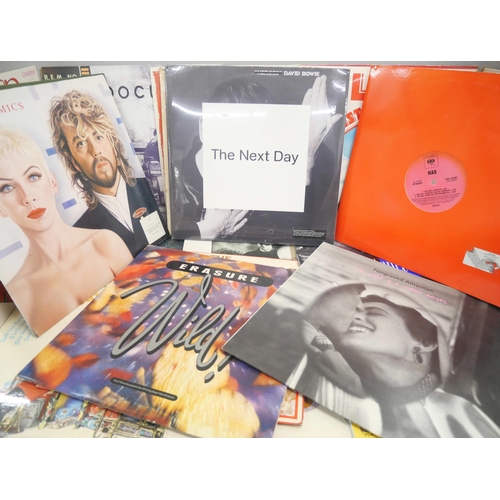 2158 - A collection of LP vinyl records to include The Stranglers, The Waterboys, Donna Summer, Lou Reed, C... 