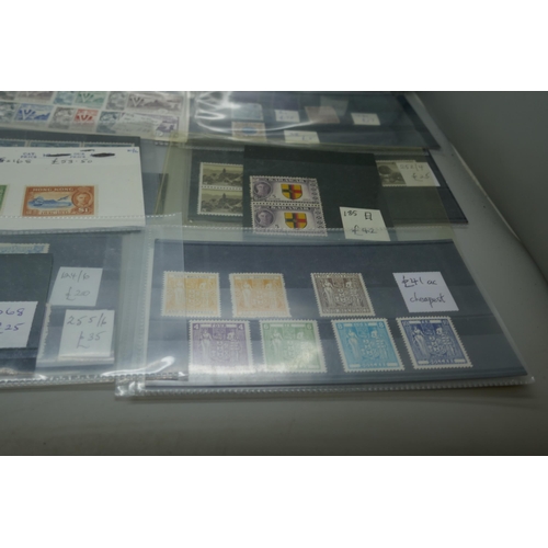 2173 - Stamps; better stamps on stock cards, all identified and catalogues at over £2,000