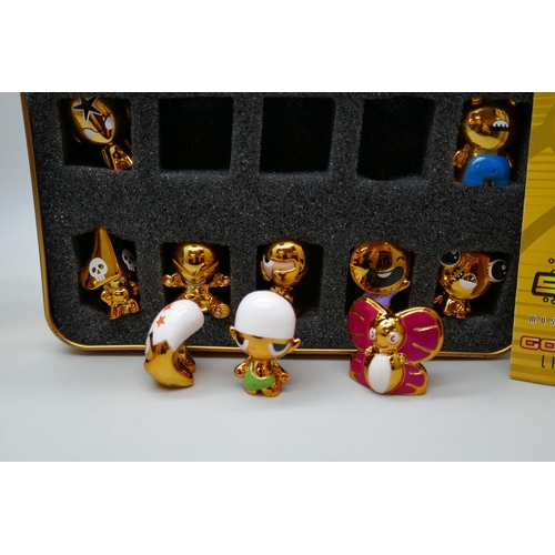 2183 - Two collectors limited edition ‘gogo’s’ Crazy Bones Gold Edition part 1 and part 2, two tins of 10