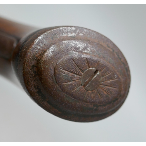 2193 - A percussion overcoat pistol, marked 