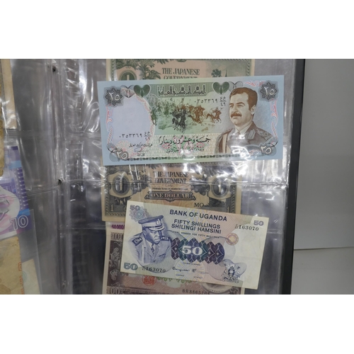 2195 - Sixteen bank notes, includes Australia, Hong Kong, Japan, Zimbabwe and Iraq, etc.