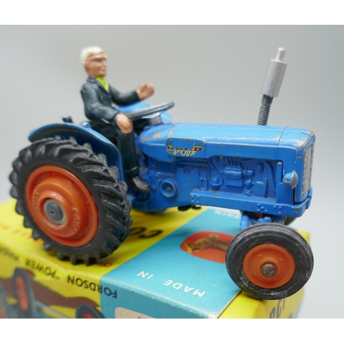 2196 - A Corgi Toys No.60 Fordson 'Power Major' Tractor with driver, boxed, 1960s