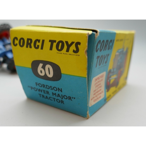 2196 - A Corgi Toys No.60 Fordson 'Power Major' Tractor with driver, boxed, 1960s