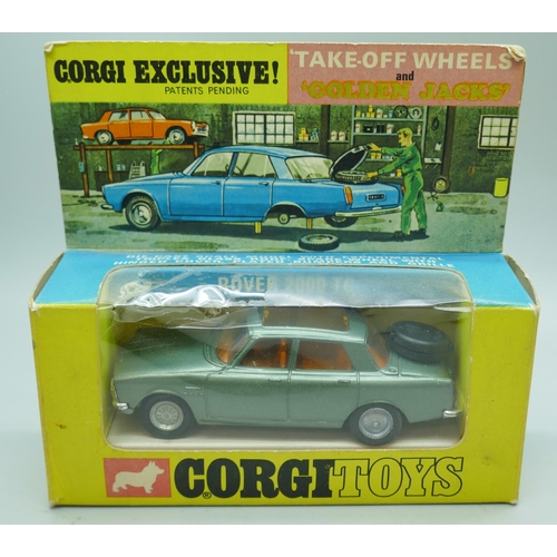 2198 - A Corgi Toys No.275 Rover 2000 TC, Take-off Wheels and Golden Jacks, boxed