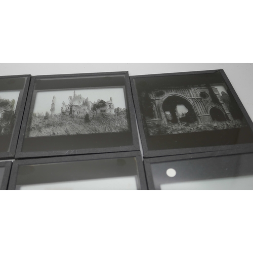 2206 - A collection of 29 lantern slides, images of the destruction of Ypres, World War I *THIS LOT IS NOT ... 