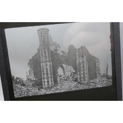 2206 - A collection of 29 lantern slides, images of the destruction of Ypres, World War I *THIS LOT IS NOT ... 