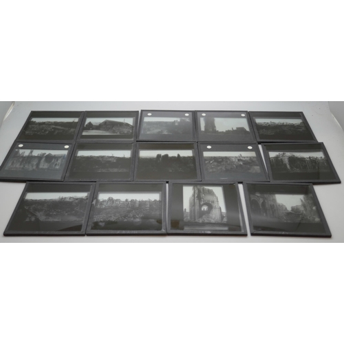 2206 - A collection of 29 lantern slides, images of the destruction of Ypres, World War I *THIS LOT IS NOT ... 