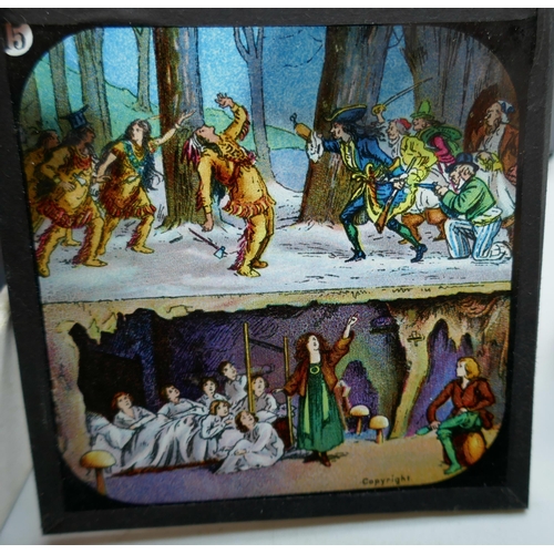 2208 - Three boxes of Primus coloured lantern slides, Peter Pan in three chapters, plus five other box sets... 