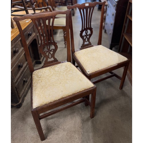 228 - A pair of George III Chippendale style mahogany side chairs