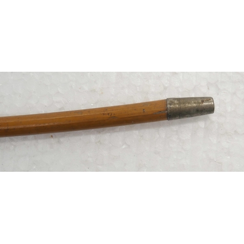 2210 - A military Royal Artillery swagger stick with crest to metal top