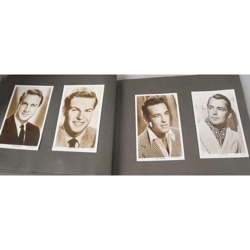 2218 - A collection of film memorabilia, includes photograph album with many film stars, Errol Flynn, Tony ... 